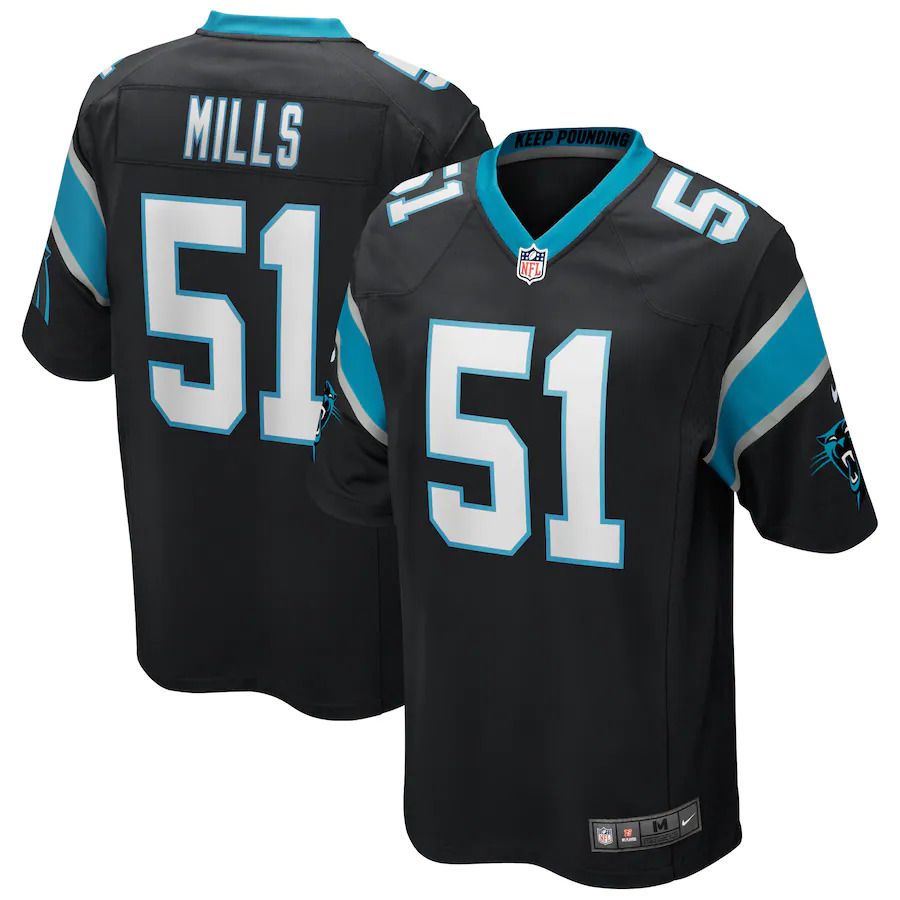 Men Carolina Panthers #51 Sam Mills Nike Black Game Retired Player NFL Jersey